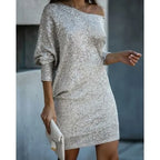 Lorna | Contrast Sequined Pull-On Dress