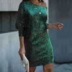 Lorna | Contrast Sequined Pull-On Dress