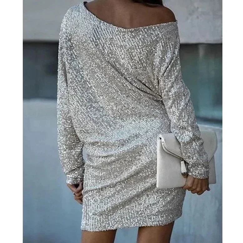 Lorna | Contrast Sequined Pull-On Dress