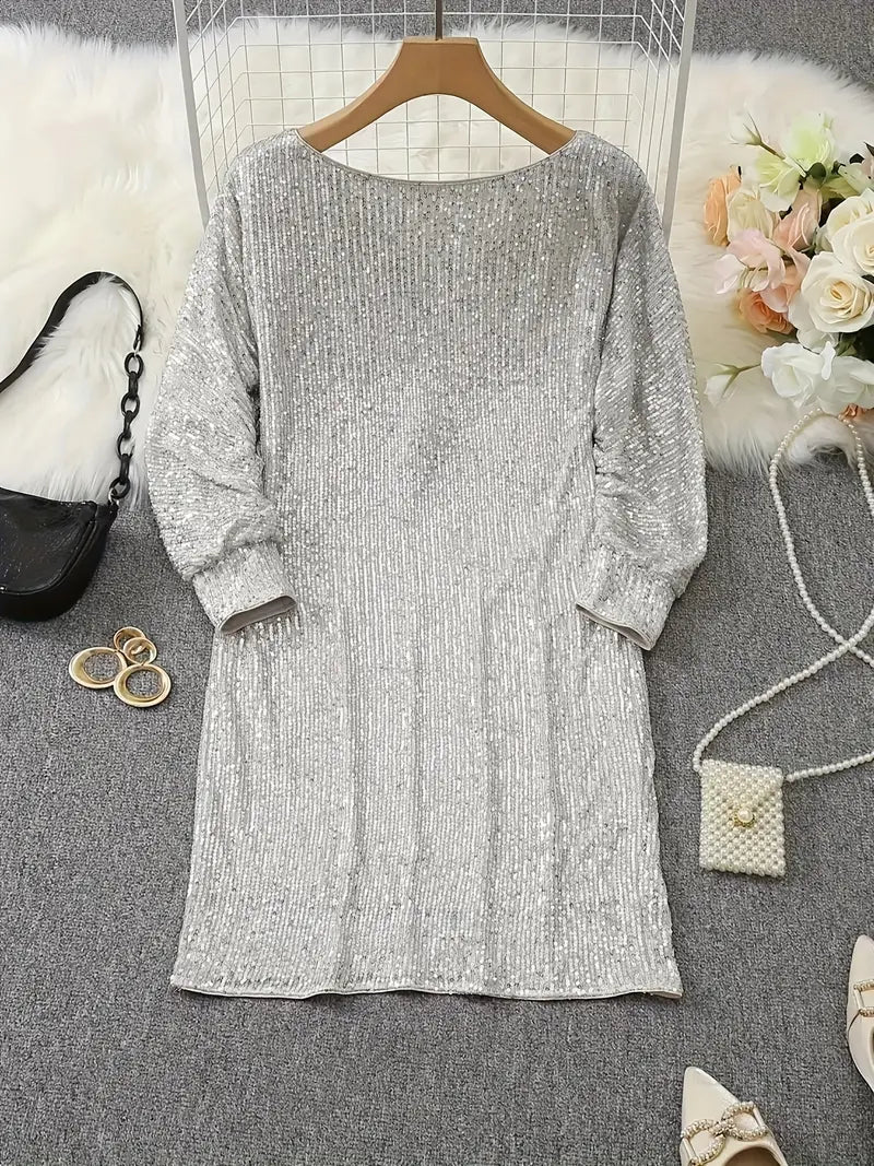 Lorna | Contrast Sequined Pull-On Dress