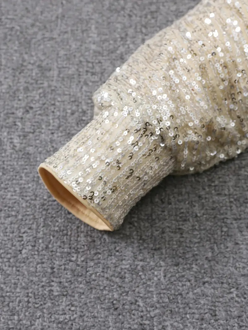 Lorna | Contrast Sequined Pull-On Dress