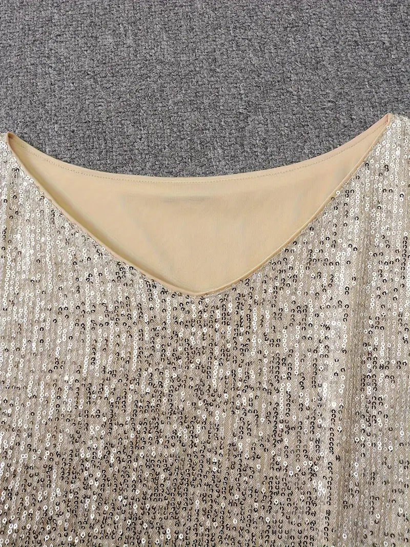 Lorna | Contrast Sequined Pull-On Dress