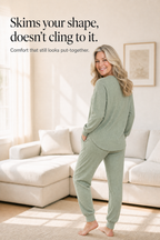 Louisa | V-Neck Waffle-Knit-Look Lounge Set