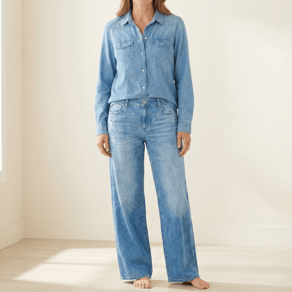 Luella | Button-Down Wide-Leg Pajama Set