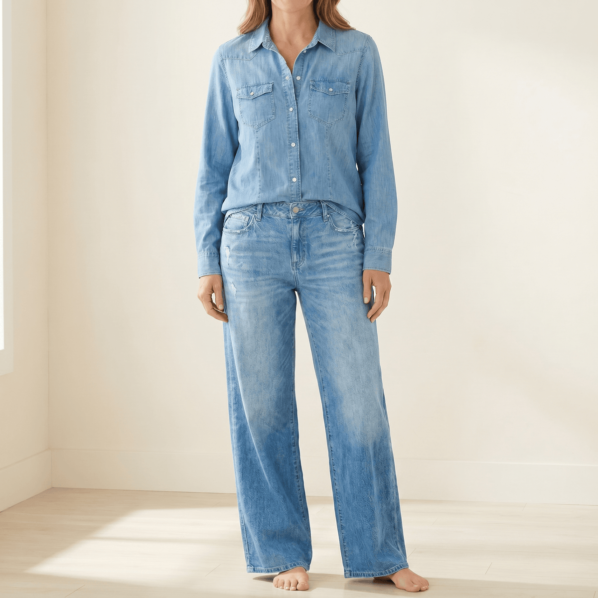 Luella | Button-Down Wide-Leg Pajama Set