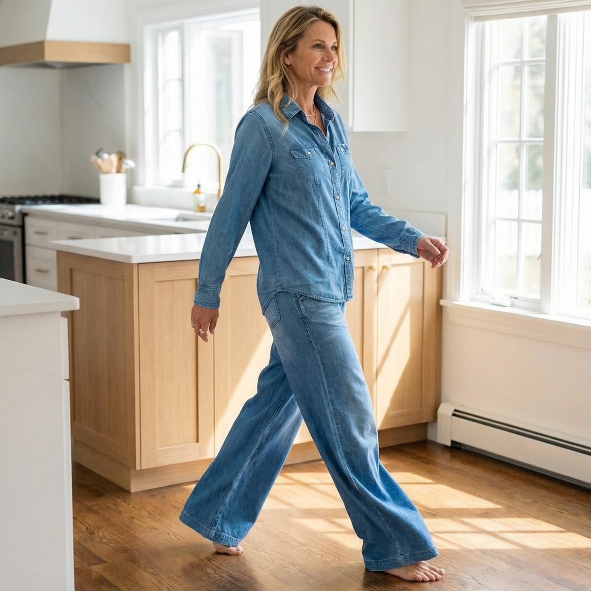 Luella | Button-Down Wide-Leg Pajama Set