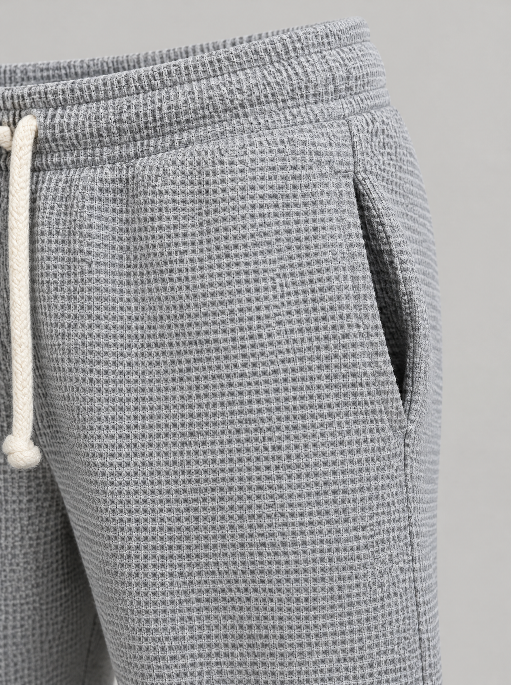 Maddox waffle-textured pants – side pocket (Gray)