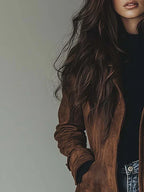 Madeline | Tailored Faux Suede Trench Coat