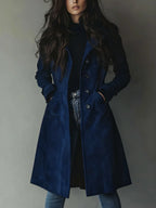 Madeline | Tailored Faux Suede Trench Coat