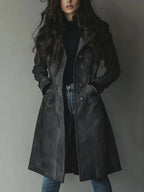 Madeline | Tailored Faux Suede Trench Coat