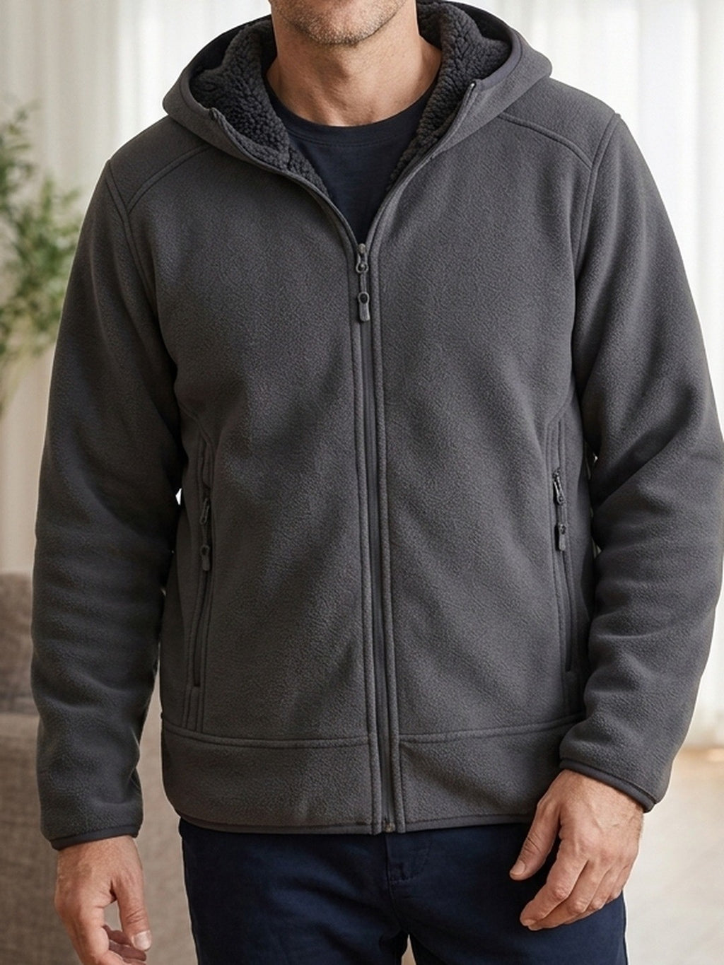 Malcolm | Fleece Hoodie with Zippered Pockets