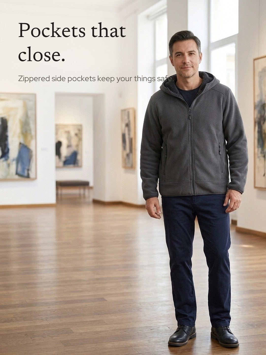 Malcolm | Fleece Hoodie with Zippered Pockets