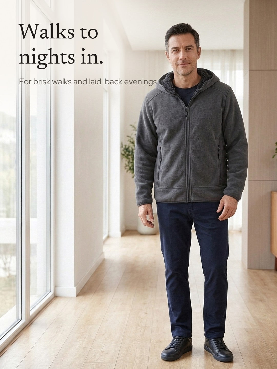 Malcolm | Fleece Hoodie with Zippered Pockets