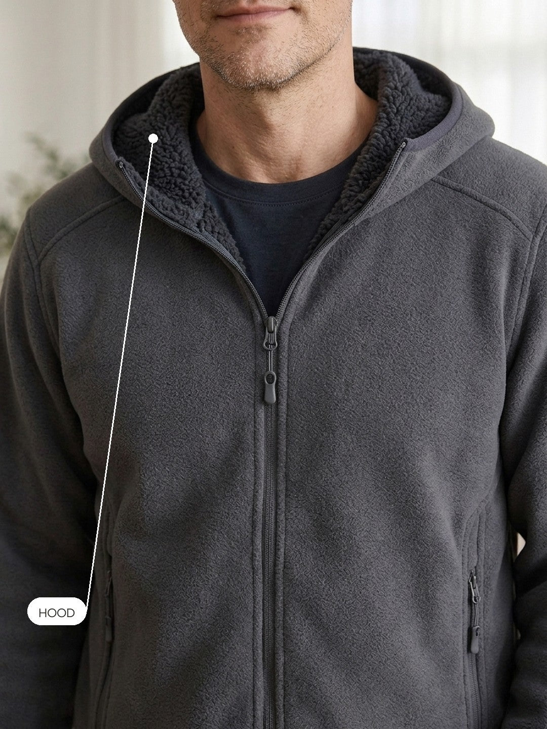 Malcolm | Fleece Hoodie with Zippered Pockets