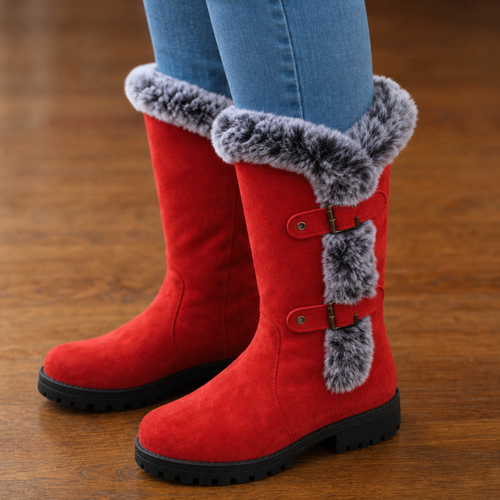 Marcia | Plush-Lined Block Heel Knee-High Boots