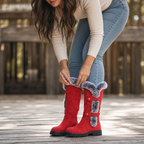 Marcia | Plush-Lined Block Heel Knee-High Boots