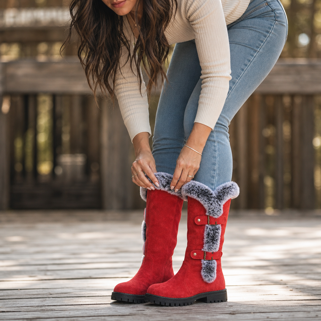 Marcia | Plush-Lined Block Heel Knee-High Boots