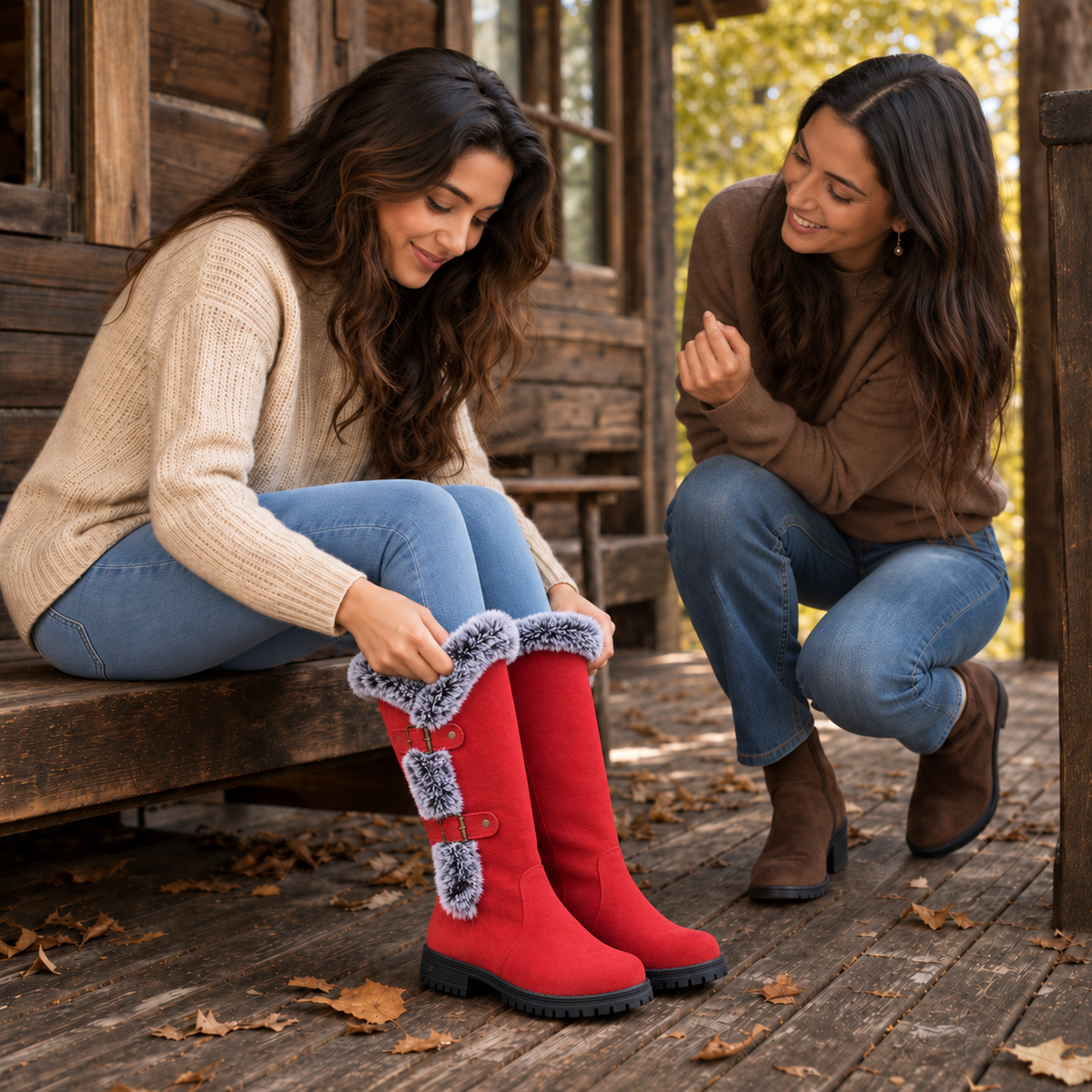 Marcia | Plush-Lined Block Heel Knee-High Boots