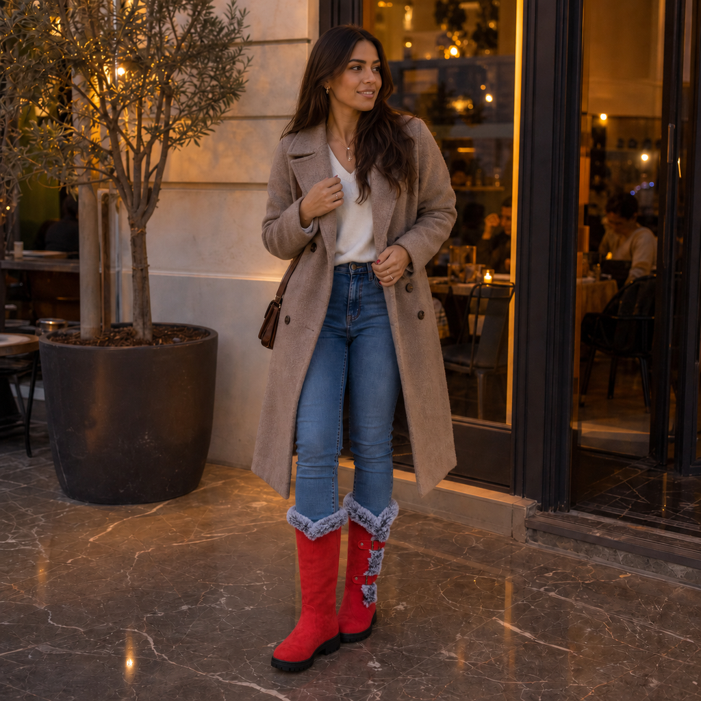 Marcia | Plush-Lined Block Heel Knee-High Boots
