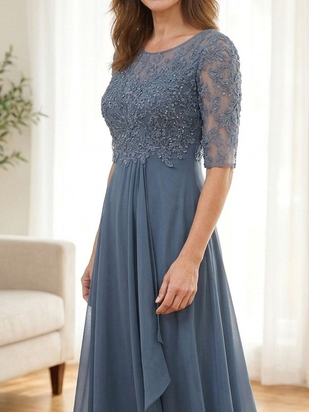 Mariana | Lace Bodice Midi Dress