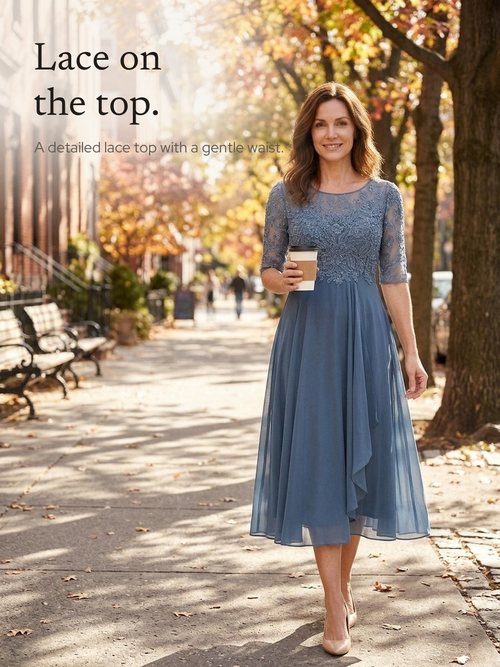 Mariana | Lace Bodice Midi Dress