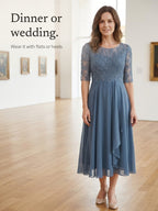Mariana | Lace Bodice Midi Dress