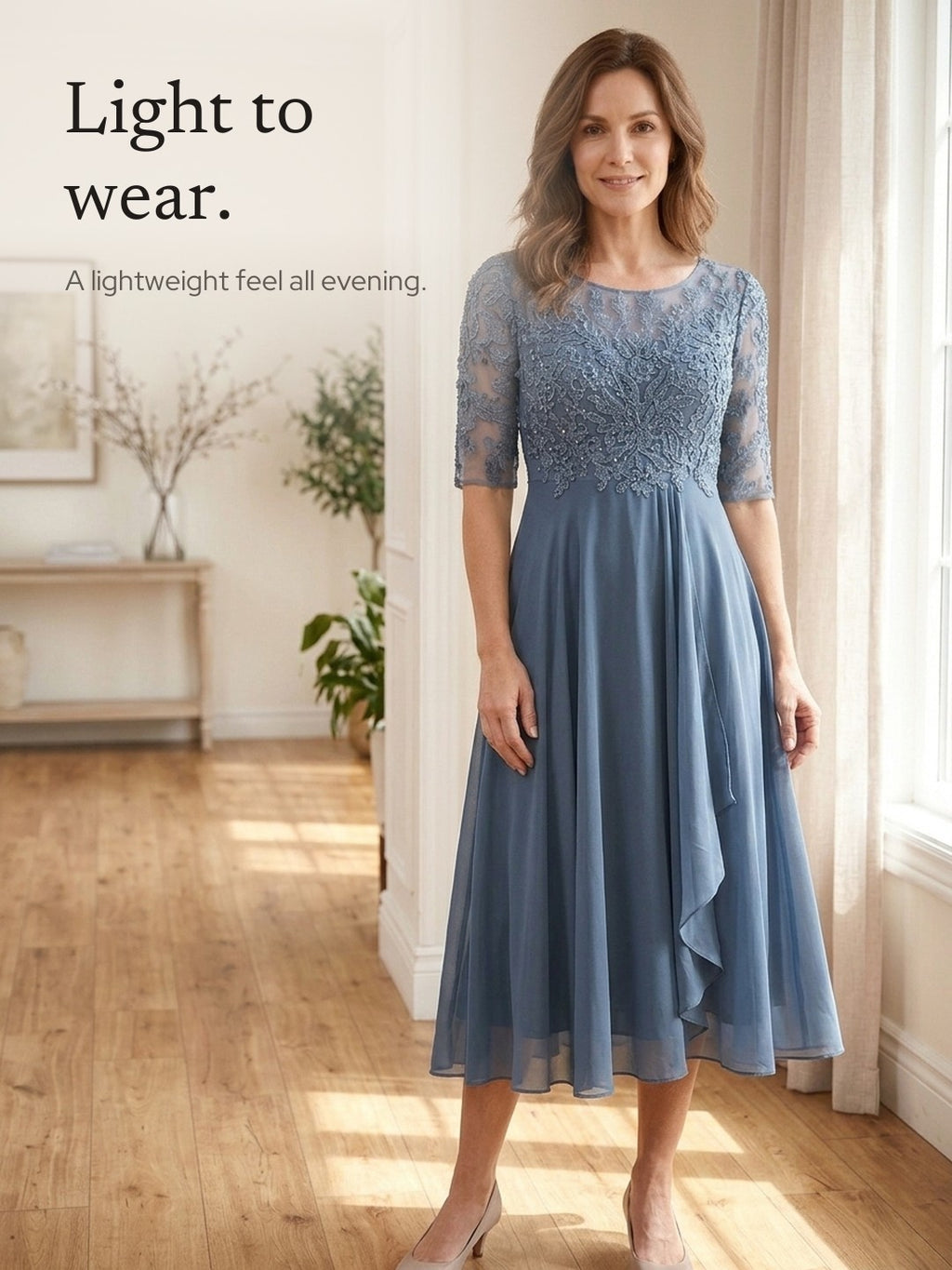 Mariana | Lace Bodice Midi Dress