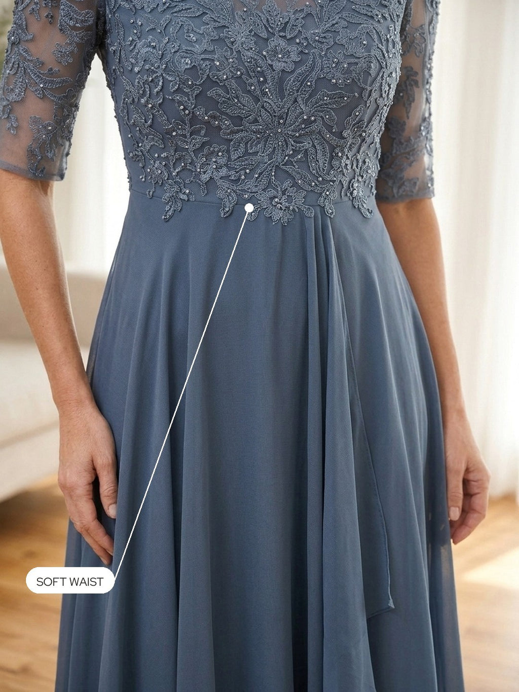 Mariana | Lace Bodice Midi Dress