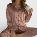 Marilyn | Satin Long-Sleeve Button-Down Pajama Set