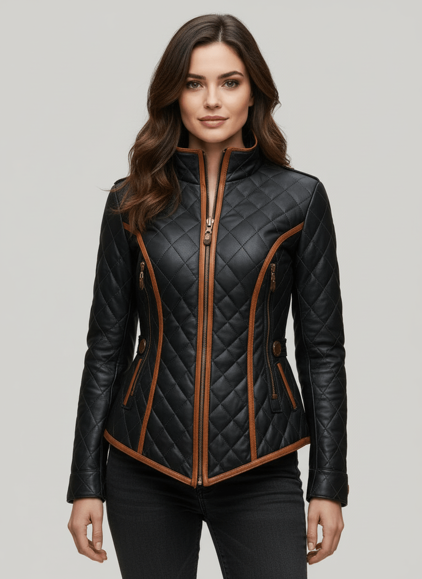 Marla | Diamond-Quilted Zip-Up Padded Jacket