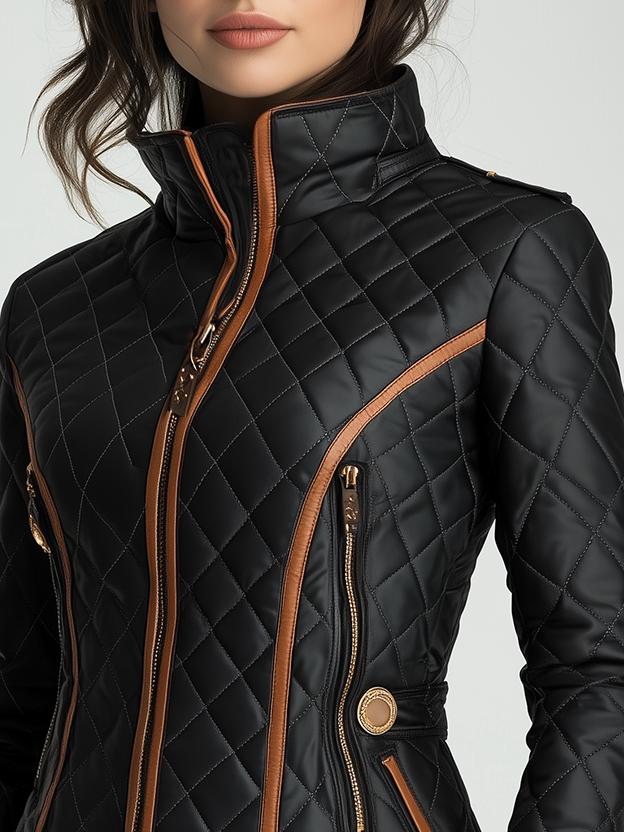 Marla | Diamond-Quilted Zip-Up Padded Jacket