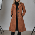 Marlowe | Suede-Look Button-Front Long Trenchcoat