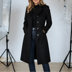 Marlowe | Suede-Look Button-Front Long Trenchcoat