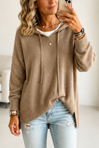 Maura | Drawstring Hooded Knit Sweater