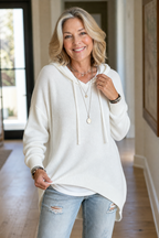 Maura | Drawstring Hooded Knit Sweater
