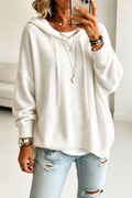Maura | Drawstring Hooded Knit Sweater
