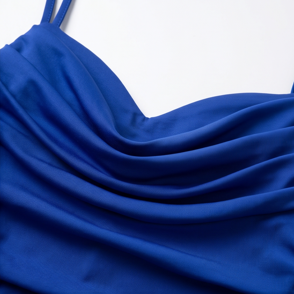 Melissa | Ruched Cowl-Neck A-Line Mini Dress
