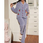 Meryl | Embroidered Fleece Button-Front Lounge Set