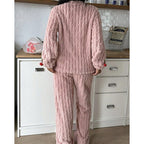 Meryl | Embroidered Fleece Button-Front Lounge Set