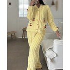 Meryl | Embroidered Fleece Button-Front Lounge Set