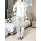 Minnie | Striped Satin Shirt and Pants Set