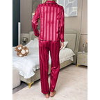 Minnie | Striped Satin Shirt and Pants Set