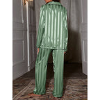 Minnie | Striped Satin Shirt and Pants Set