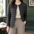 Missy | Collarless Quilted Down Jacket