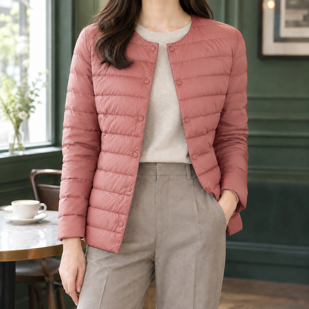 Missy | Collarless Quilted Down Jacket