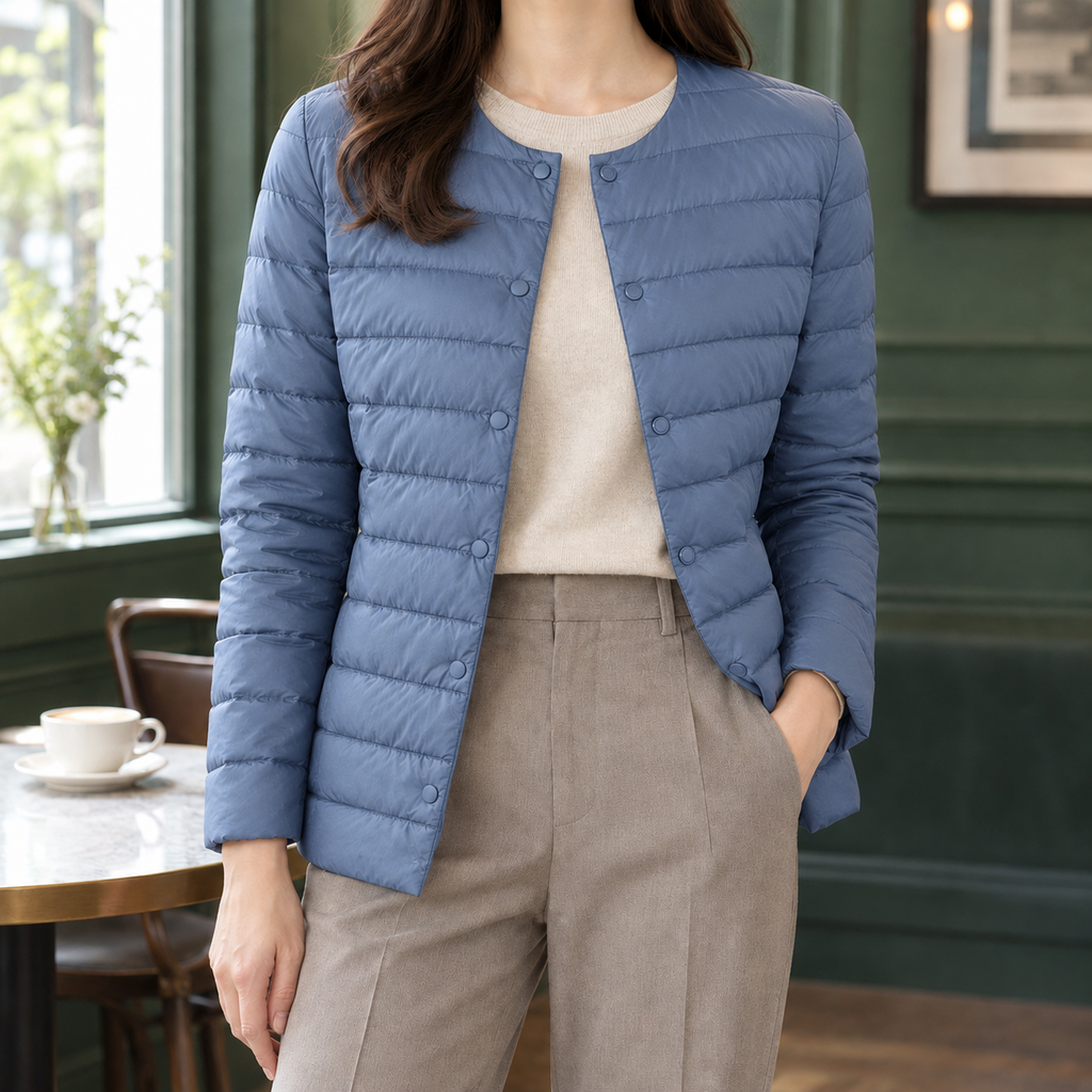 Missy | Collarless Quilted Down Jacket