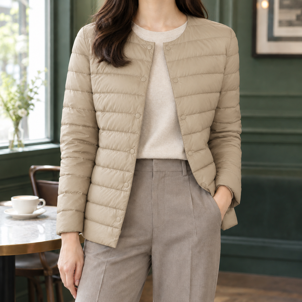 Missy | Collarless Quilted Down Jacket