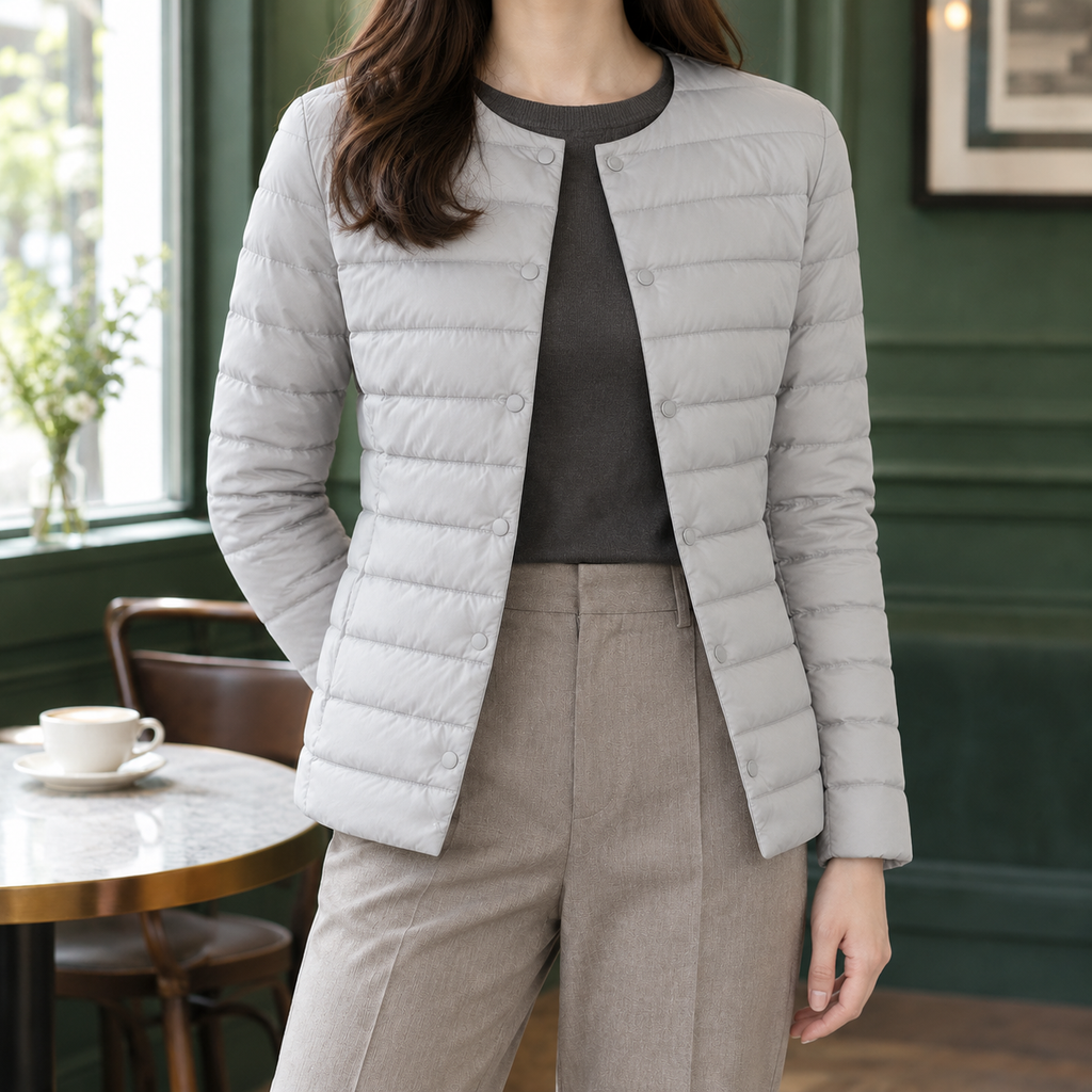 Missy | Collarless Quilted Down Jacket