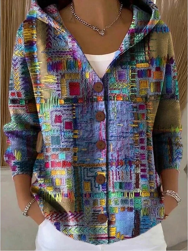 Muriel | Button-Front Hooded Cardigan Sweater