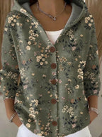 Muriel | Button-Front Hooded Cardigan Sweater